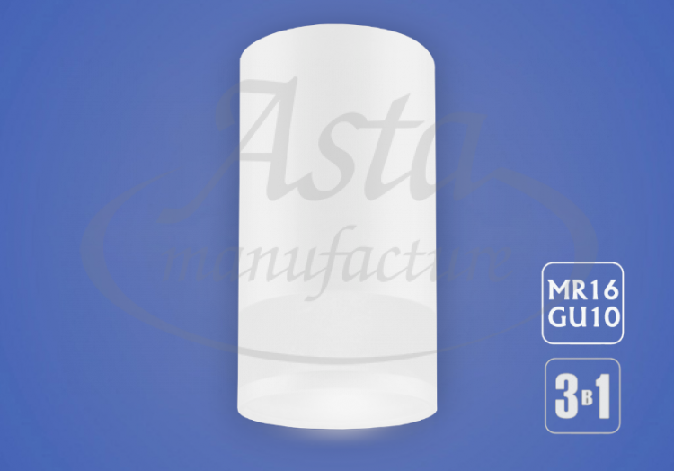 Светильник EKS ART GLASS MR16(GU10) накладной, белый